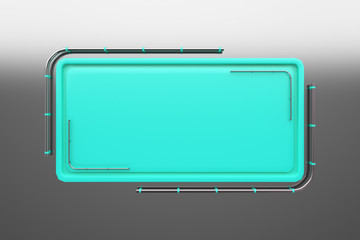 Rectangular colored plate with corners from tubes