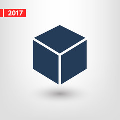 3d cube logo design icon, vector illustration. Flat design style