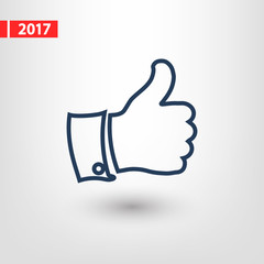 LIKE icon , vector illustration. Flat design style  