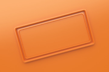 Rectangular glossy colored plate with corners from tubes