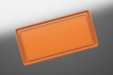 Rectangular colored plate with corners from tubes