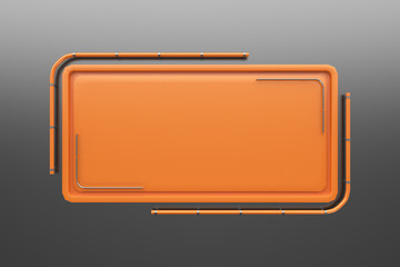 Rectangular colored plate with corners from tubes