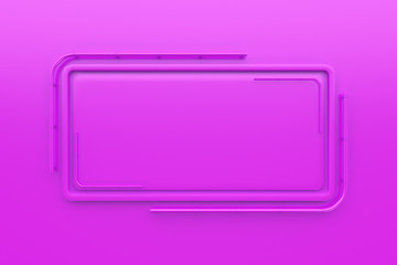 Rectangular glossy colored plate with corners from tubes