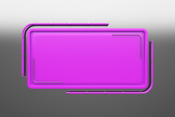 Rectangular colored plate with corners from tubes