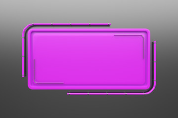 Rectangular colored plate with corners from tubes