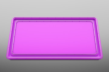 Rectangular colored plate with corners from tubes