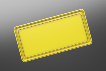 Rectangular colored plate with corners from tubes