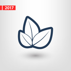 Leaf icon, vector illustration. Flat design style 