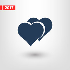 Heart Icon, vector illustration. Flat design style