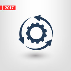 Fototapeta premium setting parameters, circular arrows icon, vector illustration. Flat design style