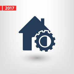 setting parameters, house icon, vector illustration. Flat design style