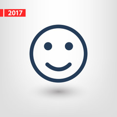Smile Icon, vector illustration. Flat design style