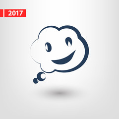 smile talking bubble  icon, vector illustration. Flat design style