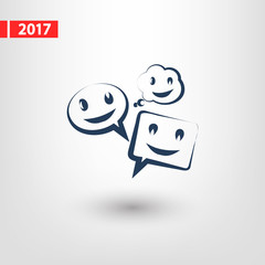 smile talking bubble  icon, vector illustration. Flat design style