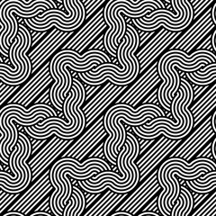 Naklejka premium Design seamless monochrome waving pattern