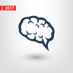 brain icon, vector illustration. Flat design style