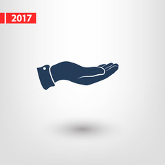 Hand icon, vector illustration. Flat design style