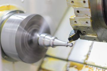 Steel metal automotive parts cutting machine process by CNC lath