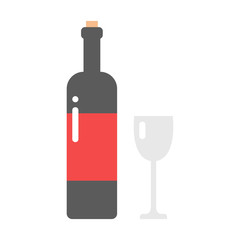 Alcohol drink wine bottle vector.