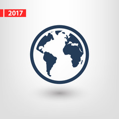 globe  icon, vector illustration. Flat design style 