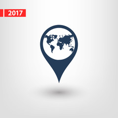 Map pointer flat icon, vector illustration. Flat design style 