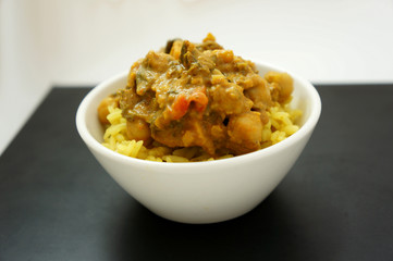 Vegetable and Chickpea Curry with Rice