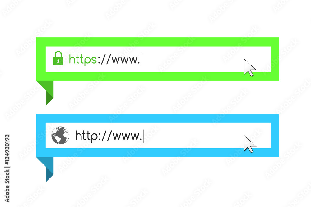 Poster address and navigation bar with http and https symbol. eps10 vector illustration.
