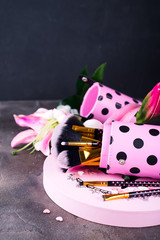 Various makeup brushes