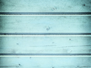 Rustic old plank background in turquoise, mint and white colors