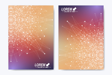 Modern vector template for brochure, leaflet, flyer, cover, catalog, magazine or annual report in A4 size. Business, science and technology design book layout. Presentation with mandala.