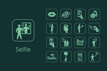 Set of selfie simple icons