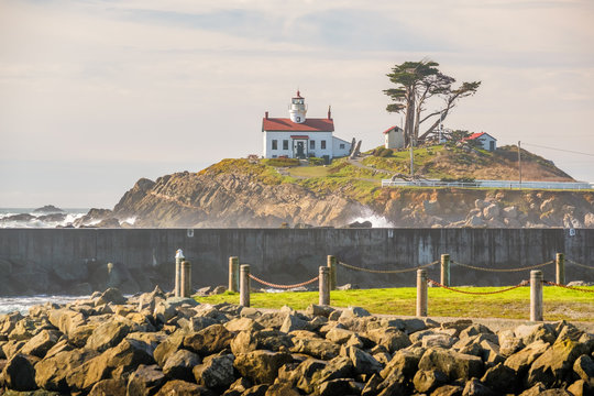 Battery Point Lighthouse at Pacific coast, built in 1856