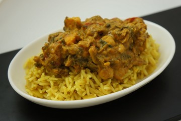 Vegetable and Chickpea Curry with Rice
