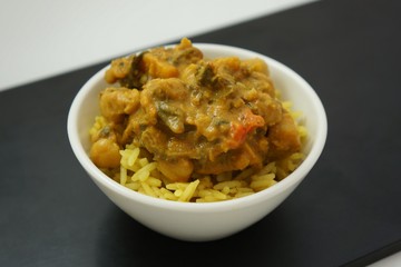 Vegetable and Chickpea Curry with Rice