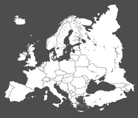 Europe vector political map vector illustration