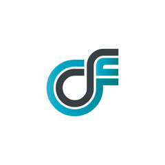 Initial Letter CF Linked Design Logo