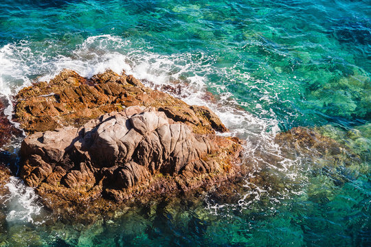 View on the coast and the sea in Costa Brava. Tossa de Mar, Catalonia, Spain