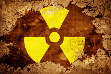Grunge vintage Radioactive warning - obrazy, fototapety, plakaty