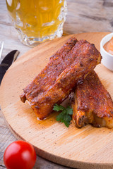Cooked pork ribs