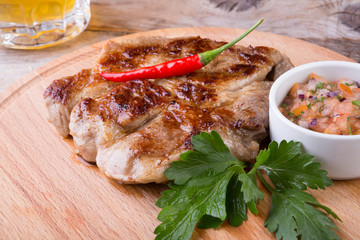 Fried beef steak