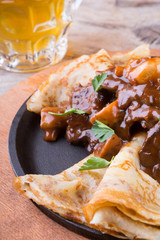 Pancakes with mushrooms