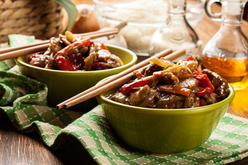 Chinese sticky pork sirloin roasted with a sweet and savory sauc