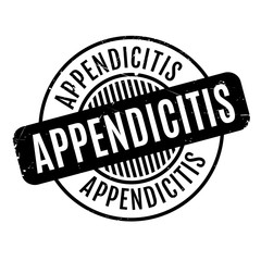 Appendicitis rubber stamp. Grunge design with dust scratches. Effects can be easily removed for a clean, crisp look. Color is easily changed.