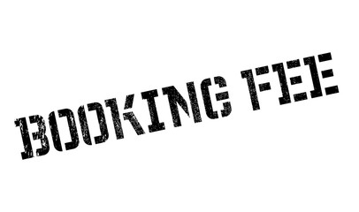 Booking Fee rubber stamp. Grunge design with dust scratches. Effects can be easily removed for a clean, crisp look. Color is easily changed.