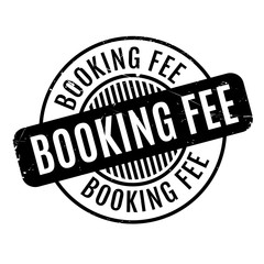 Booking Fee rubber stamp. Grunge design with dust scratches. Effects can be easily removed for a clean, crisp look. Color is easily changed.