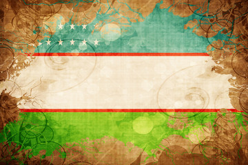 Grunge vintage Uzbekistan flag