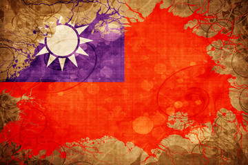 Grunge vintage Republic of china flag