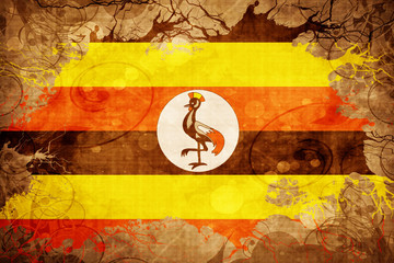 Grunge vintage Uganda flag