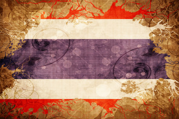 Grunge vintage Thailand flag