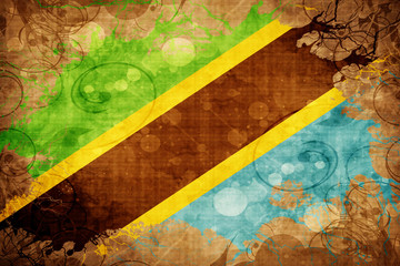 Grunge vintage Tanzanian flag